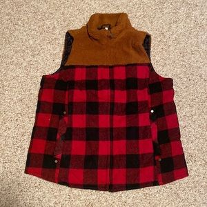 Buffalo Plaid Sherpa Vest